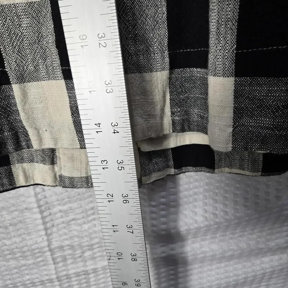 Rachel Roy XXL Black White Gingham Cotton Midi Dress Button Front Pockets - Picture 5 of 9